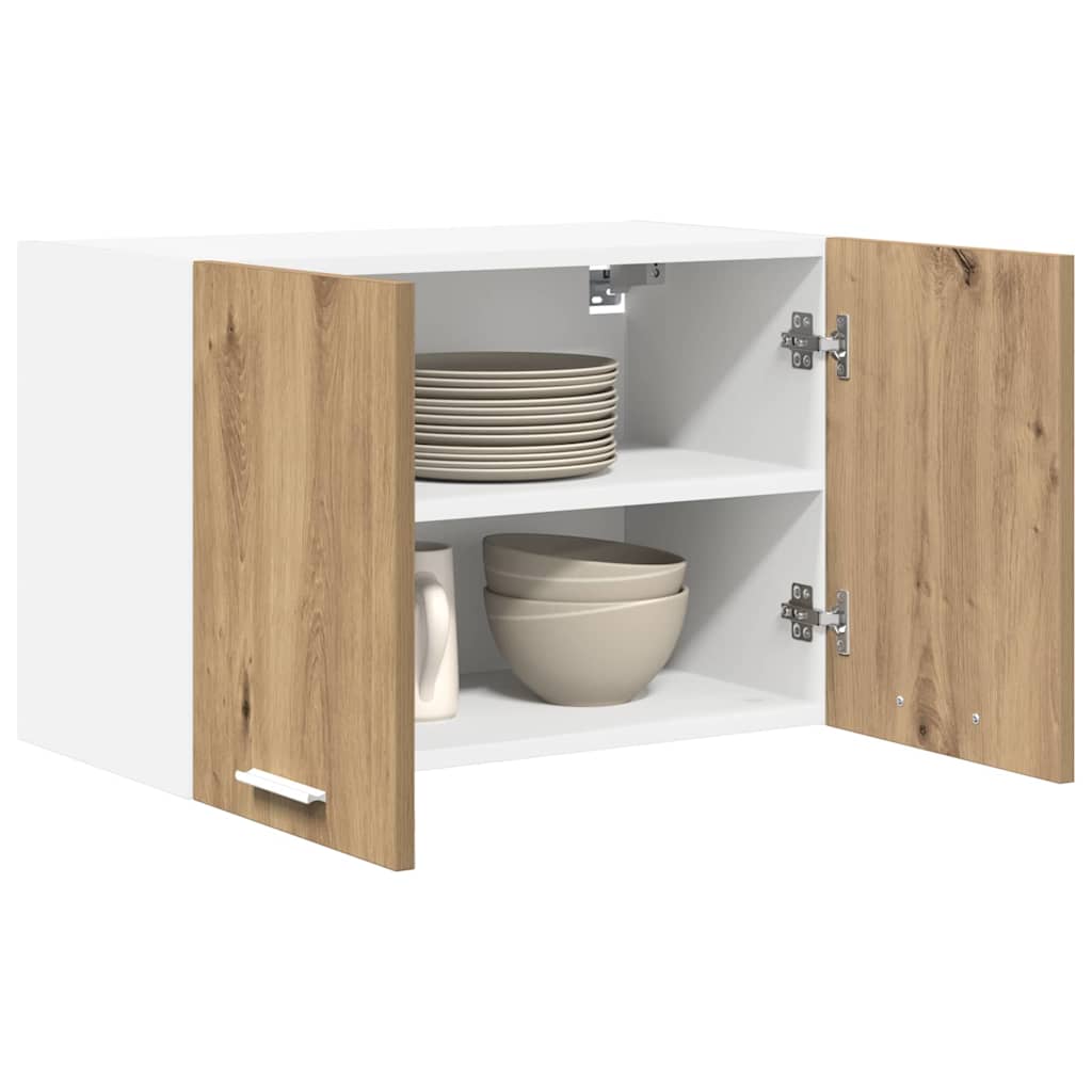 Hanging Cabinet with Shelf Riga 2 pcs Artisan Oak and White